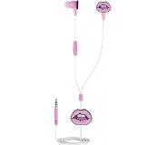 Dresz in-ear oordopjes met lippen kunststof/siliconen roze