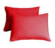 Y-NOT - Kussensloop Set (per paar) - Katoen - 60x70 - Rood