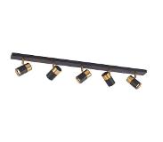 Arcchio Evaro spot, gouden ring achter, 5 -lamps
