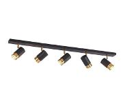 Arcchio Evaro spot, gouden ring voor, 5-lamps