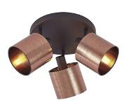 LINDBY Joudy plafondlamp, 3-lamps, brons donker