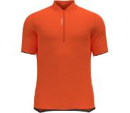 Odlo Fietsshirt Odlo Men S/U Collar S/S 1/2 Zip Essential Exuberant Orange-M