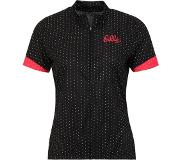 Odlo Fietsshirt Odlo Women S/U Collar S/S Full Zip Essential Black Paradise Pink-XS