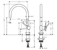 Hansgrohe Talis M54 ééngreeps keukenmengkraan met draaibare uitloop 39 cm, mat zwart