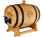 Mikamax Mini Wijnvat met Kraantje – 3L – Wijntap met 2 Navulbare Zakken – Drankdispenser
