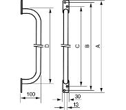 Handicare Linido kozijnbeugel 45cm wit LI2619045102