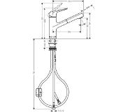 Hansgrohe focus m42 ééngreeps keukenmengkraan met draaibare uitloop en uittrekbare vuistdouche 22,2 cm, chroom