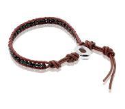 Zinzi rood leren armband zwarte beads one-size ZIA756R