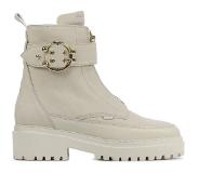 Nubikk Enkelboots Fae Ray Wit