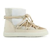 INUIKII vrouw Leren EnkellaarsjesEnkellaarsjes Patchwork Sneaker - Gebroken wit combi | Maat 38