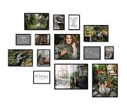 HAES deco - Collage Set Met 14 Kunststof Fotolijsten Zwart Easy Frame - Efs106b