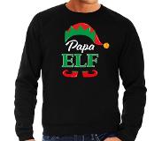 Bellatio Papa Elf Foute Kerstsweater / Kersttrui Zwart Voor Heren S - Kerst Truien