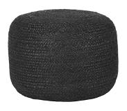 Label51 Poef Jute - Zwart - Jute - 50 cm (Zwart, 50x50x35cm)
