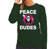 Bellatio Hippie Jezus Kerstbal Sweater / Kerst Outfit Peace Dudes Groen Voor Dames S - Kerst Truien