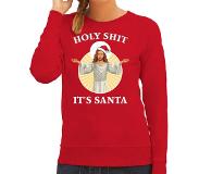 Bellatio Holy Shit Its Santa Fout Kerstsweater / Outfit Rood Voor Dames S - Kerst Truien