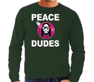 Bellatio Hippie Jezus Kerstbal Sweater / Kerst Outfit Peace Dudes Groen Voor Heren 2xl - Kerst Truien