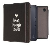 IMoshion Design Slim Hard Case Bookcase voor de Kobo Libra 2 - Live Laugh Love