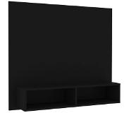 vidaXL Tv-wandmeubel 102x23,5x90 cm spaanplaat zwart