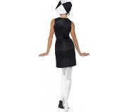 Smiffys Party jurk voor dames in het zwart wit geblokt