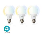 Nedis - 3x Slimme Bulb Lamp E27 - LED-lamp - Type LRW30E27