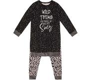Charlie Choe pyjama Wild Dreams met all over print zwart/lichtroze Meisjes