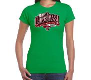 Bellatio Groen Kerstshirt / Kerstkleding Merry Christmas Voor Dames L - Kerst T-shirts