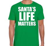 Bellatio Groen Kerstshirt / Kerstkleding Santas Life Matters Voor Heren 2xl - Kerst T-shirts