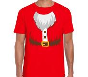 Bellatio Kerstman Kostuum Verkleed T-shirt Rood Voor Heren S - Kerst T-shirts