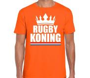 Bellatio Rugby Koning T-shirt Oranje Heren - Sport / Hobby Shirts 2xl - Feestshirts