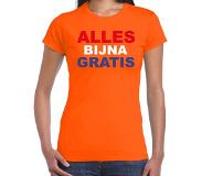Bellatio Alles Bijna Gratis T-shirt Oranje Voor Dames - Koningsdag Shirts L - Feestshirts