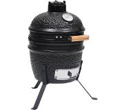 vidaXL Kamado barbecue 2-in-1 56 cm keramiek zwart