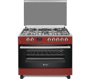 Wiggo WO-E909R(RX) Serie 9 - Gasfornuis - Rood Rvs