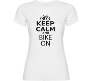 Kruskis Keep Calm And Bike On Short Sleeve T-shirt Wit XL Vrouw