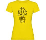 Kruskis Keep Calm And Bike On Short Sleeve T-shirt Geel S Vrouw