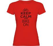Kruskis Keep Calm And Bike On Short Sleeve T-shirt Rood XL Vrouw