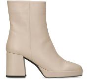 Manfield Latte leren enkellaarsjes | Maat 39
