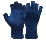 Majestic Handschoen rondgebreid blauw 100% acryl zonder vingers