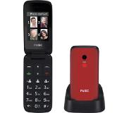 Fysic Big Button - GSM - Senioren - Mobiele Telefoon - Klaptelefoon - Rood Zwart + Simkaart