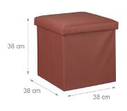 Relaxdays poef met opbergruimte - opbergbox - opbergpoef - voetenbank - opbergkist - 38x38 - bruin