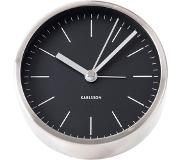Karlsson Wekker Minimal - Zwart - Nikkel behuizing - Ø10cm