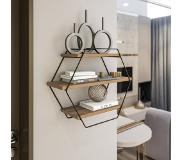 Hannah Home Wandplank Azra | Hannah Home spaanplaat naturel 60x52x20 cm wandplanken en -haken | NADUVI