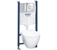GROHE Solido Compact 4-in-1 set voor hangend toilet - incl. wandcloset, wandmontageset, bedieningsplaat - soft-close zitting