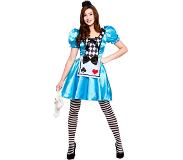 Wicked Alice in Wonderland storybook jurkje | carnavals kostuum (blauw, zwart en wit, XS)