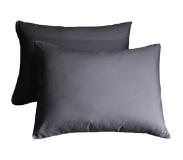 Y-NOT - Kussensloop Set (per paar) - Katoen - 60x70 - Donker Grijs