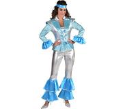 Magic Design Disco Queen supertrooper | Abba kostuum (blauw en zilver, XS (34))