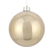 Mica Decorations 1x Grote kunststof kerstbal licht champagne 25 cm - Groot formaat