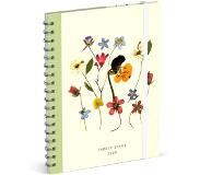 Lannoo Flowers Familie agenda 2023 - Lannoo - ringband - 1 week per 2 pagina's - 18 x 24 cm - geel