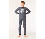 Woody pyjama jongens/heren - donkerblauw-grijs fijn gestreept - schaap - 222-1-PLD-Z/929 - maat 116