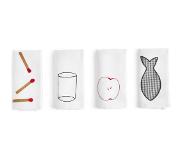 HAY Sobremesa by Laila Gohar servetten 45 x 45 cm set van 4