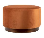 Leitmotiv Poef Wood Rim - Oranje - Ø55cm